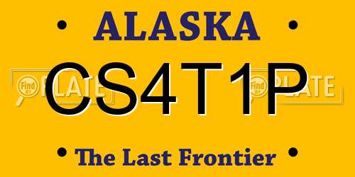 CS4T1P Alaska License Plate