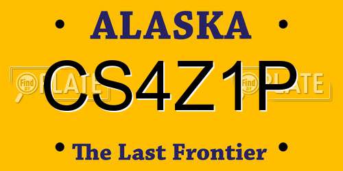 CS4Z1P Alaska License Plate