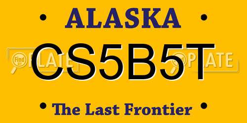 CS5B5T Alaska License Plate