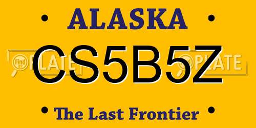 CS5B5Z Alaska License Plate