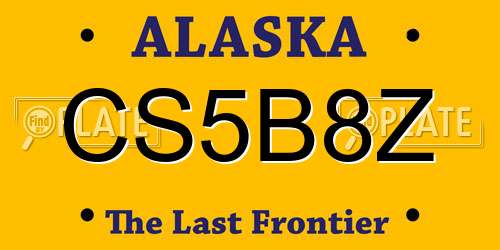 CS5B8Z Alaska License Plate