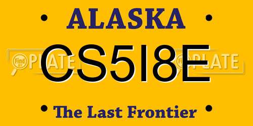 CS5I8E Alaska License Plate
