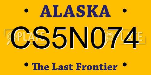 CS5N074 Alaska License Plate