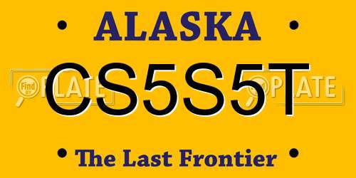 CS5S5T Alaska License Plate