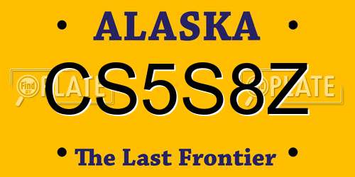 CS5S8Z Alaska License Plate