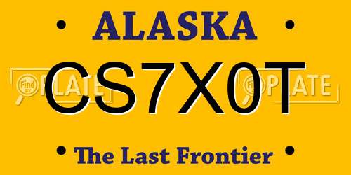 CS7X0T Alaska License Plate