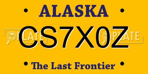 CS7X0Z Alaska License Plate