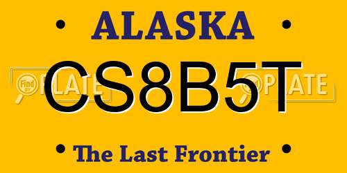 CS8B5T Alaska License Plate