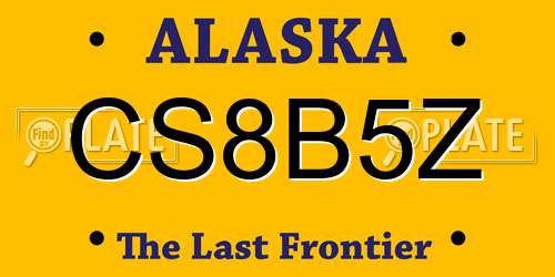 CS8B5Z Alaska License Plate