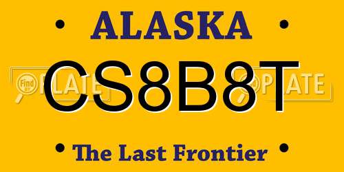 CS8B8T Alaska License Plate