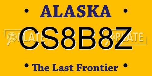 CS8B8Z Alaska License Plate