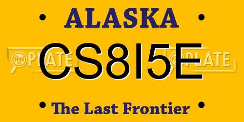 CS8I5E Alaska License Plate
