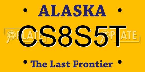 CS8S5T Alaska License Plate