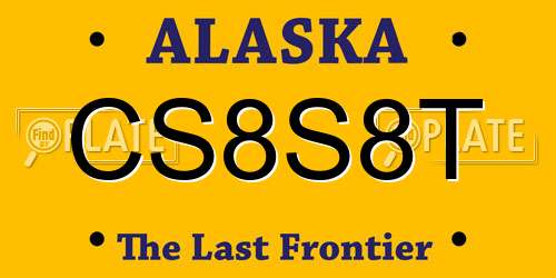 CS8S8T Alaska License Plate