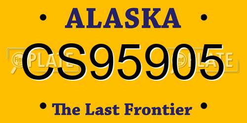 CS95905 Alaska License Plate