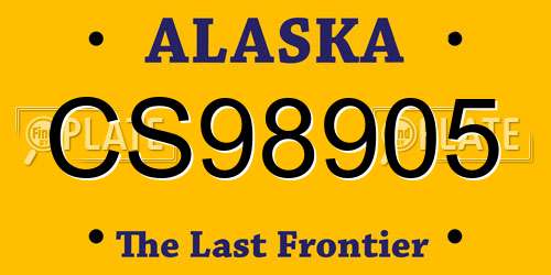 CS98905 Alaska License Plate