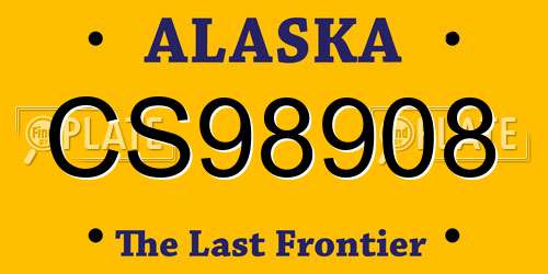CS98908 Alaska License Plate