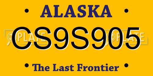 CS9S905 Alaska License Plate