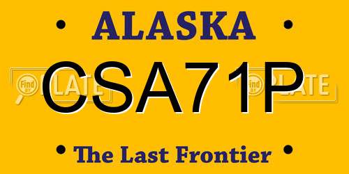CSA71P Alaska License Plate