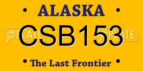CSB153 Alaska License Plate