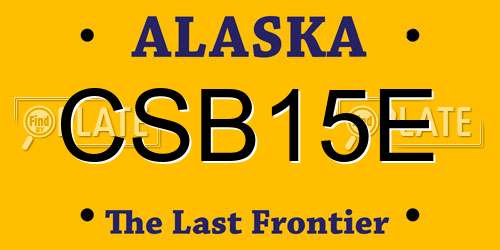 CSB15E Alaska License Plate