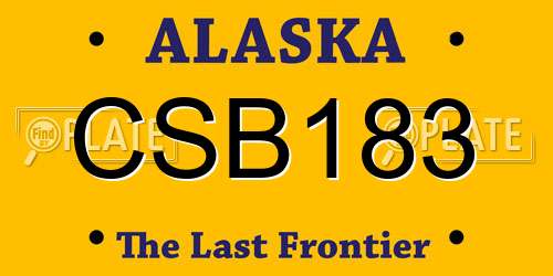 CSB183 Alaska License Plate