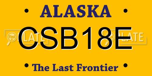 CSB18E Alaska License Plate