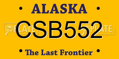 CSB552 Alaska License Plate