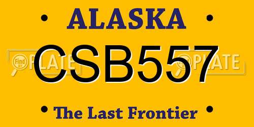 CSB557 Alaska License Plate