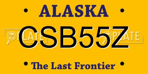 CSB55Z Alaska License Plate