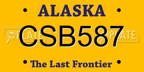 CSB587 Alaska License Plate