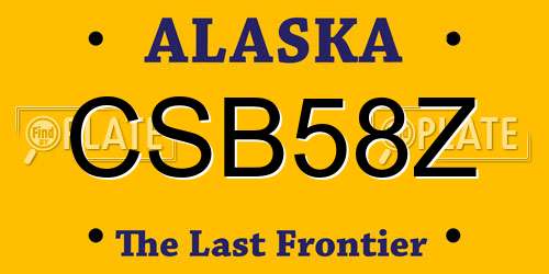 CSB58Z Alaska License Plate