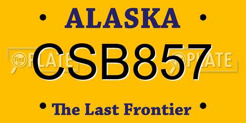CSB857 Alaska License Plate
