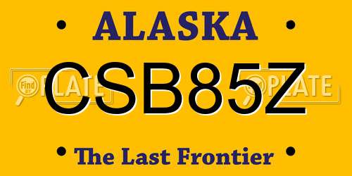 CSB85Z Alaska License Plate