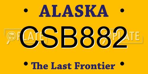CSB882 Alaska License Plate