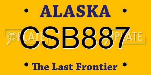 CSB887 Alaska License Plate