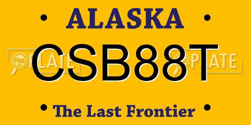 CSB88T Alaska License Plate