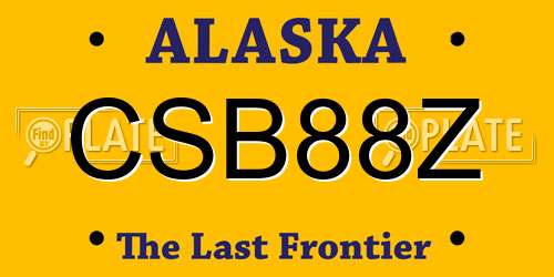 CSB88Z Alaska License Plate