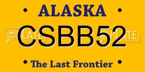 CSBB52 Alaska License Plate