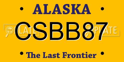 CSBB87 Alaska License Plate