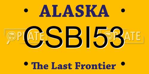 CSBI53 Alaska License Plate