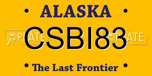 CSBI83 Alaska License Plate