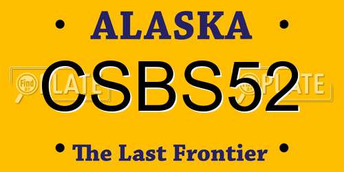 CSBS52 Alaska License Plate