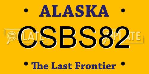 CSBS82 Alaska License Plate