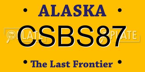 CSBS87 Alaska License Plate