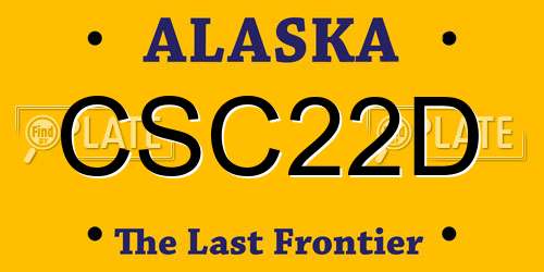 CSC22D Alaska License Plate