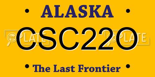 CSC22O Alaska License Plate
