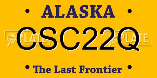 CSC22Q Alaska License Plate