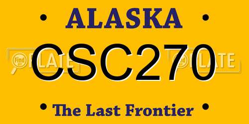 CSC270 Alaska License Plate