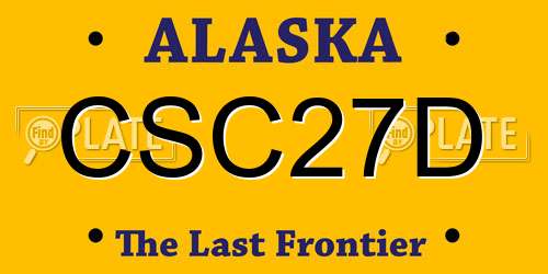 CSC27D Alaska License Plate